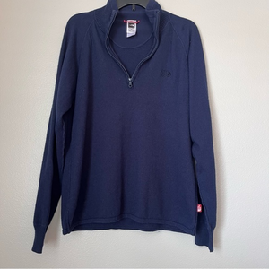 The North Face Sweater Men's Medium Dark Blue 1/4‎ Zip Wool Blend Pullover